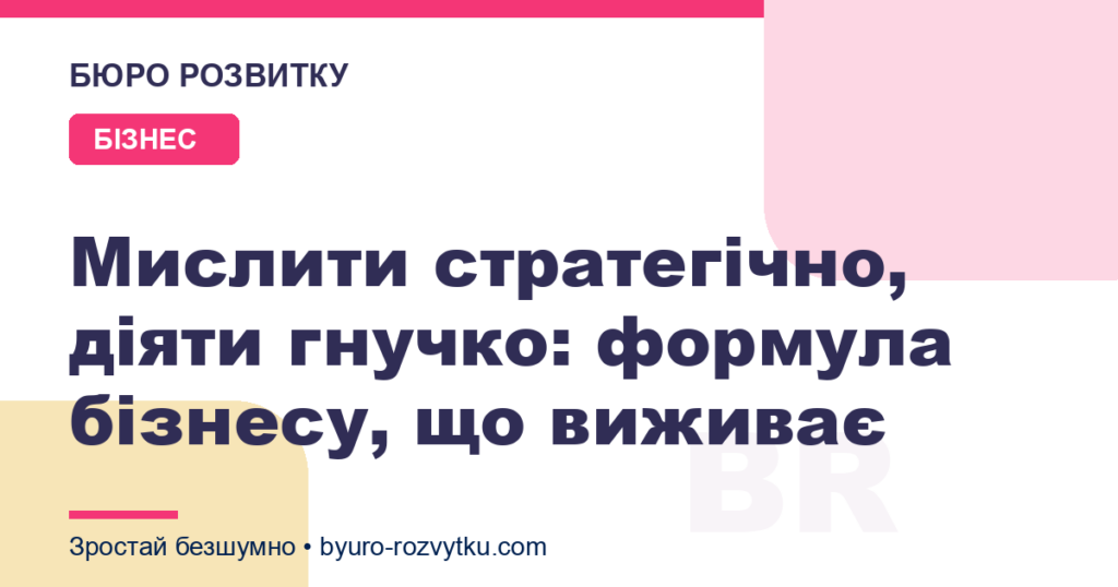 Мислити стратегічно, діяти гнучко: формула бізнесу, що виживає