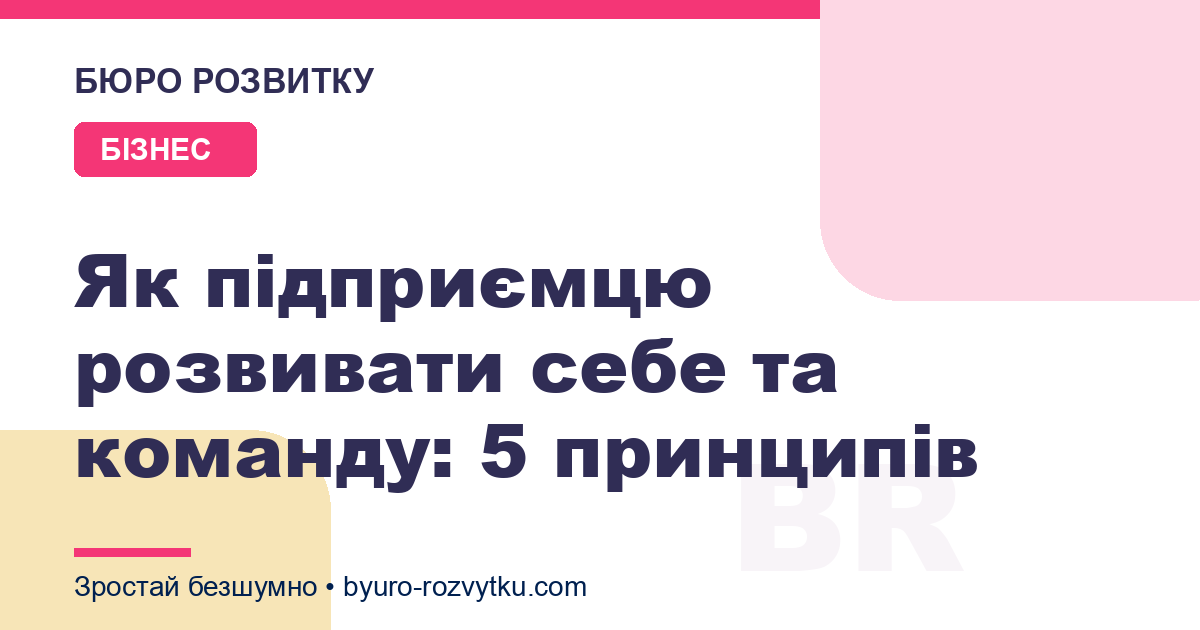 Як підприємцю розвивати себе та команду: 5 принципів