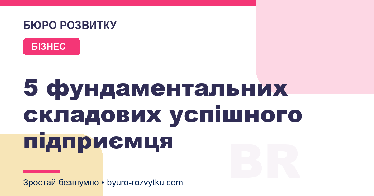 5 фундаментальних складових успішного підприємця