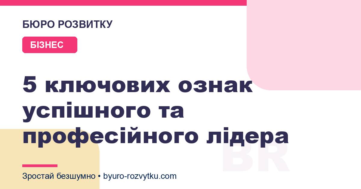 5 ключових ознак успішного та професійного лідера