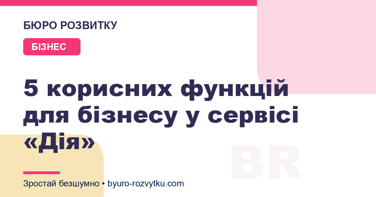 5 корисних функцій для бізнесу у сервісі «Дія»