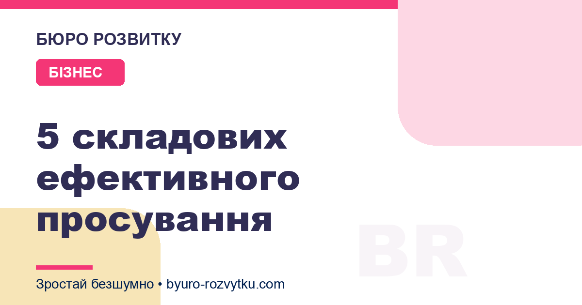 5 складових ефективного просування
