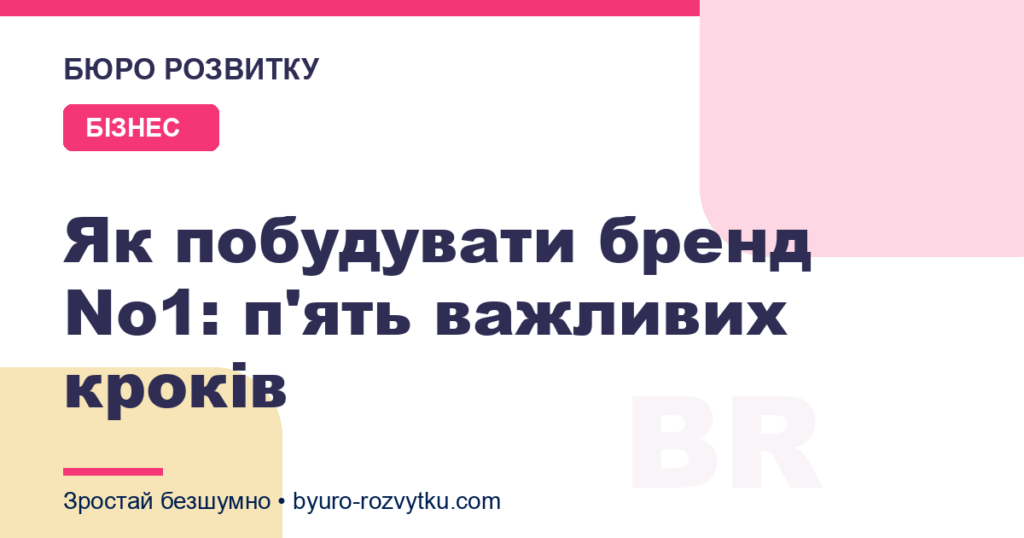 Як побудувати бренд №1: п'ять важливих кроків
