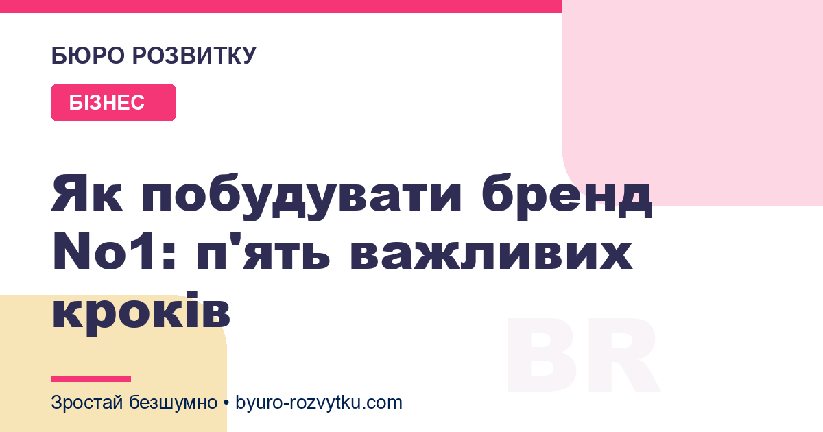 Як побудувати бренд №1: п'ять важливих кроків