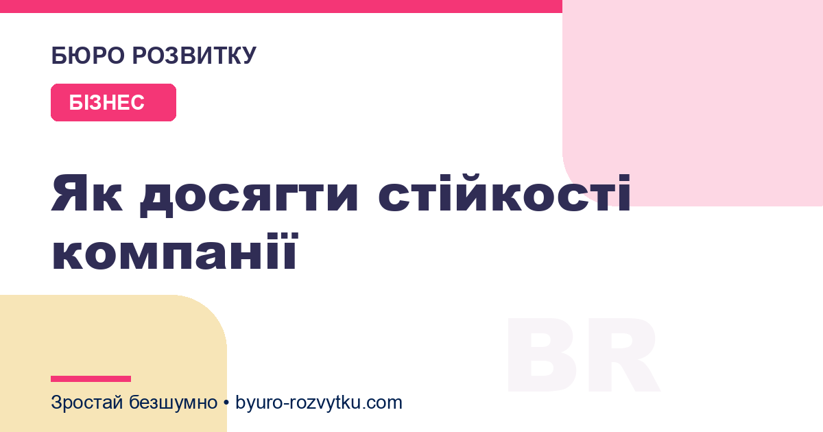 Як досягти стійкості компанії