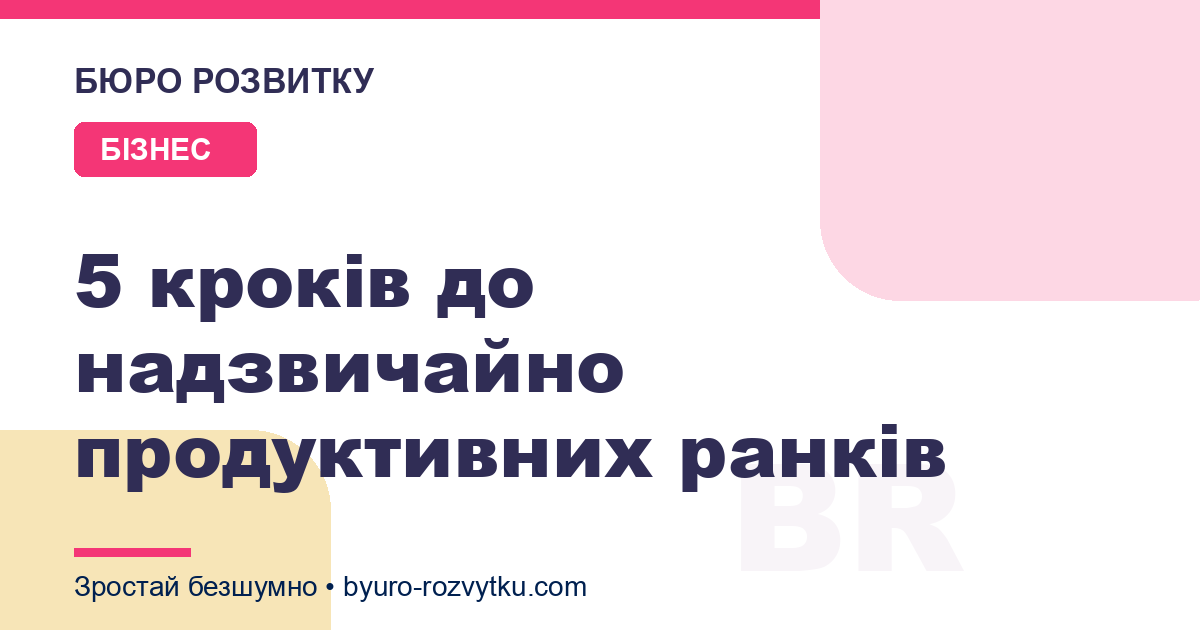 5 кроків до надзвичайно продуктивних ранків