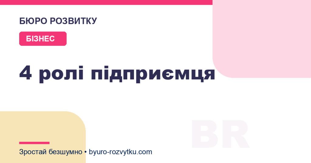 4 ролі підприємця